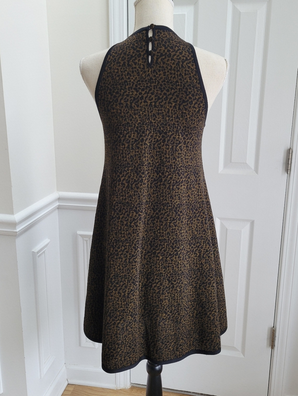 Saint Laurent Leopard Jacquard Luxe Knit Animal Printed Silk Blend Dress Size M - Picture 6 of 14